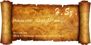 Hauszer Szalóme névjegykártya
